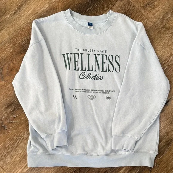 Old Navy, Socomfy Blue/Gray Sweatshirt, Size Med. Embroidered - Picture 1 of 7